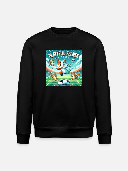Soccer Cats 003 - Stanley/Stella ROLLER Unisex Organic Sweatshirt - black