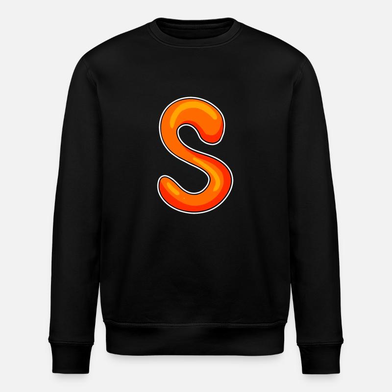 Letter S. - Stanley/Stella ROLLER Unisex Organic Sweatshirt - black