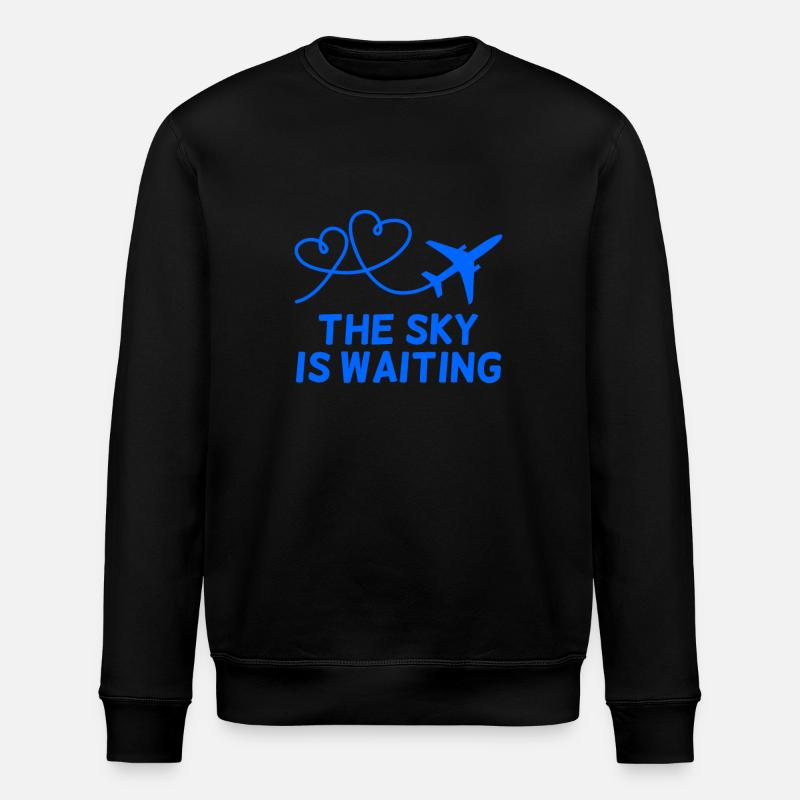 Airplane Pilot Saying Gift - Stanley/Stella ROLLER Unisex Organic Sweatshirt - black