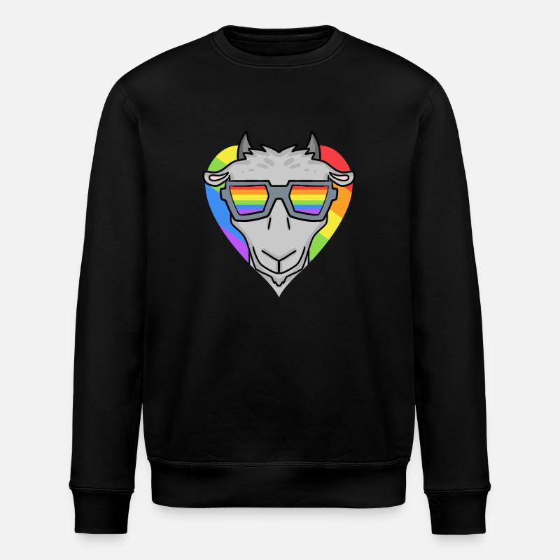 LGBT Tier Ziege Regenbogen - Stanley/Stella Unisex Bio-Sweatshirt ROLLER - Schwarz