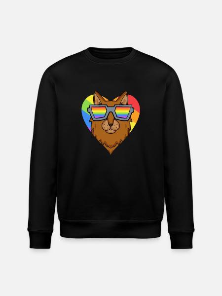 LGBT Cat Somali Rainbow - Stanley/Stella ROLLER Unisex Organic Sweatshirt - black