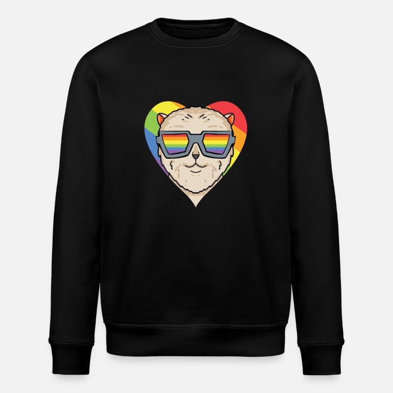 LGBT Hund Zwergspitz Regenbogen - Stanley/Stella Unisex Bio-Sweatshirt ROLLER - Schwarz