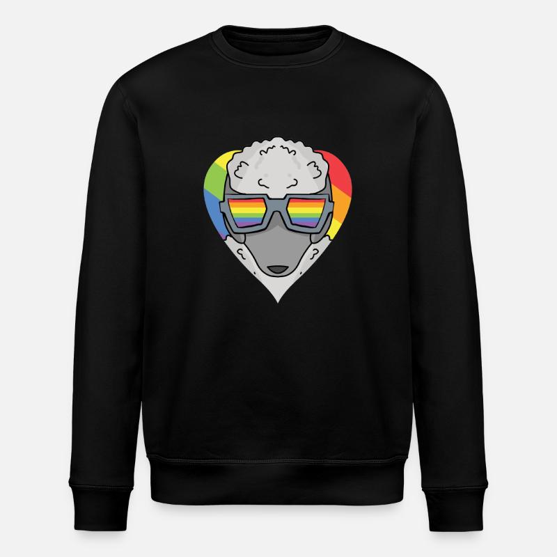 LGBT Dog Poodle Rainbow - Stanley/Stella ROLLER Unisex Organic Sweatshirt - black