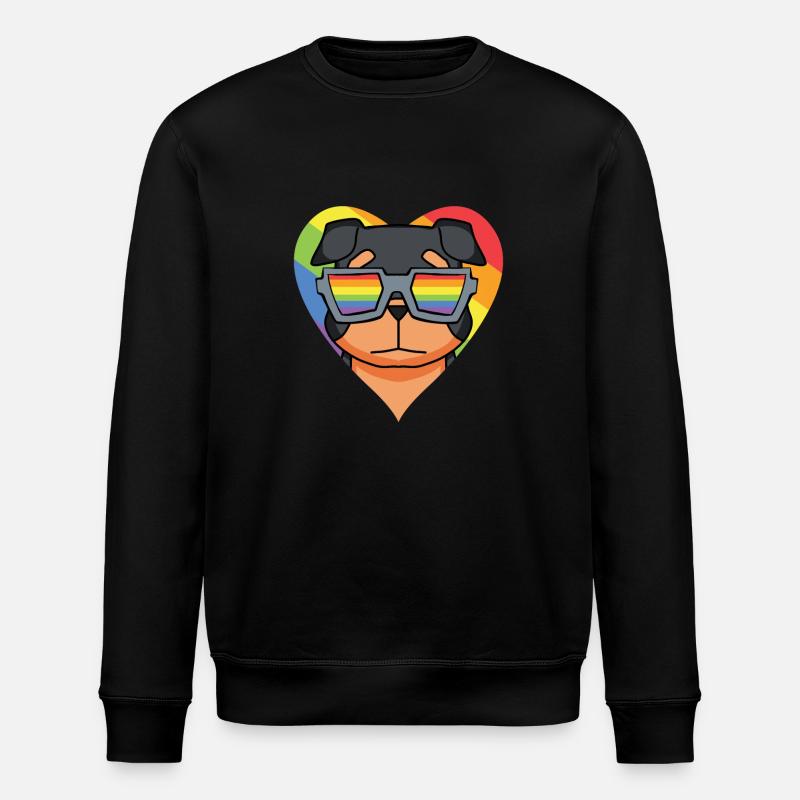 LGBT Hund Rottweiler Regenbogen - Stanley/Stella Unisex Bio-Sweatshirt ROLLER - Schwarz
