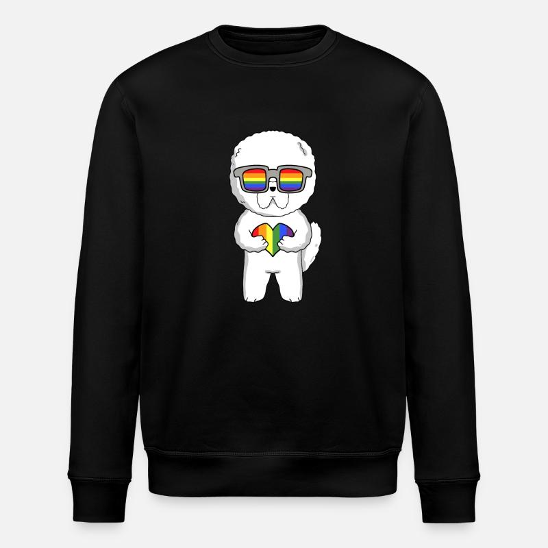 Chien LGBT Bichon Frisé Arc-en-ciel - Sweat bio ROLLER Stanley/Stella Unisexe - noir