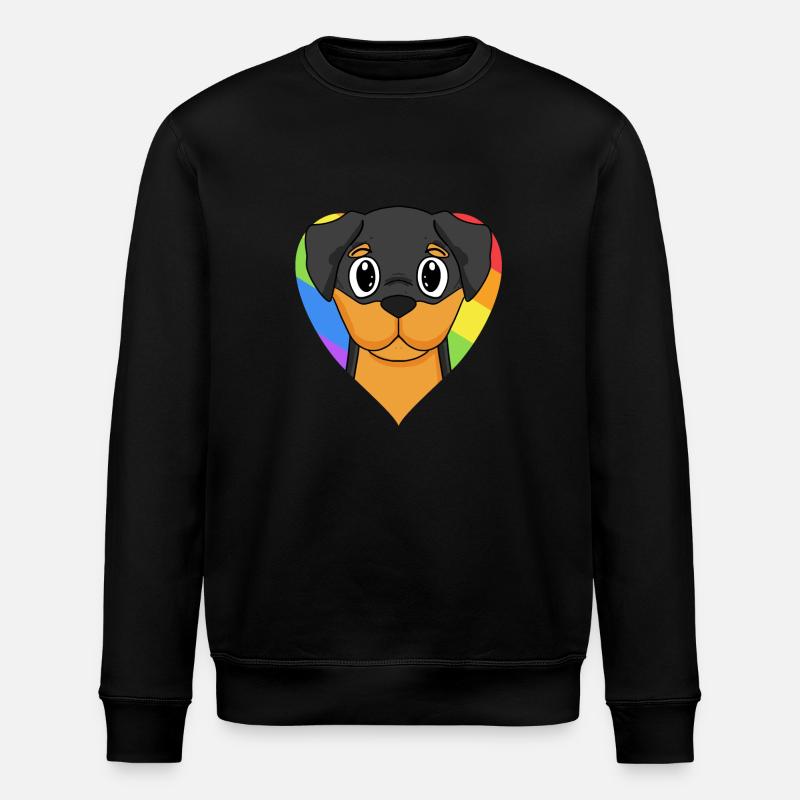 Rottweiler Dog Rainbow Heart - Sweat bio ROLLER Stanley/Stella Unisexe - noir