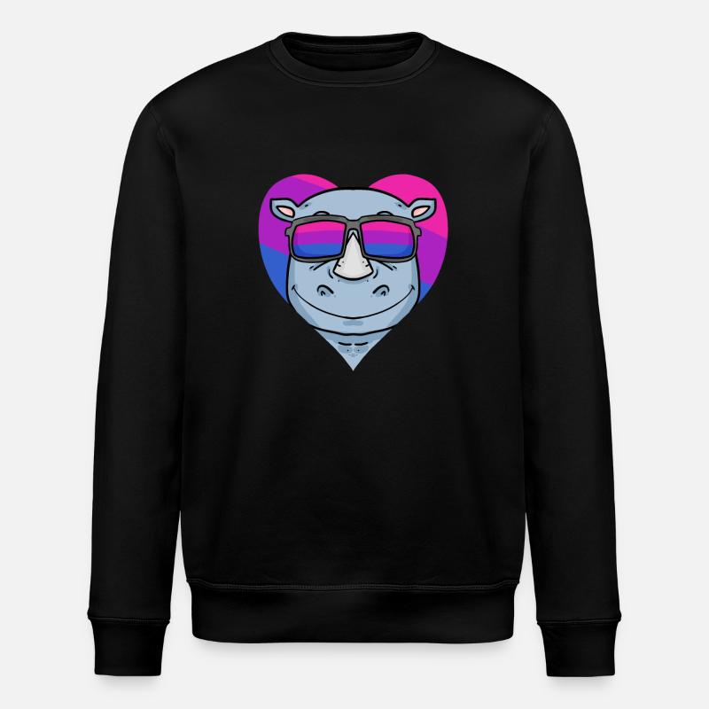 Bisexual Rhino Bisexuality Gift - Stanley/Stella ROLLER Unisex Organic Sweatshirt - black