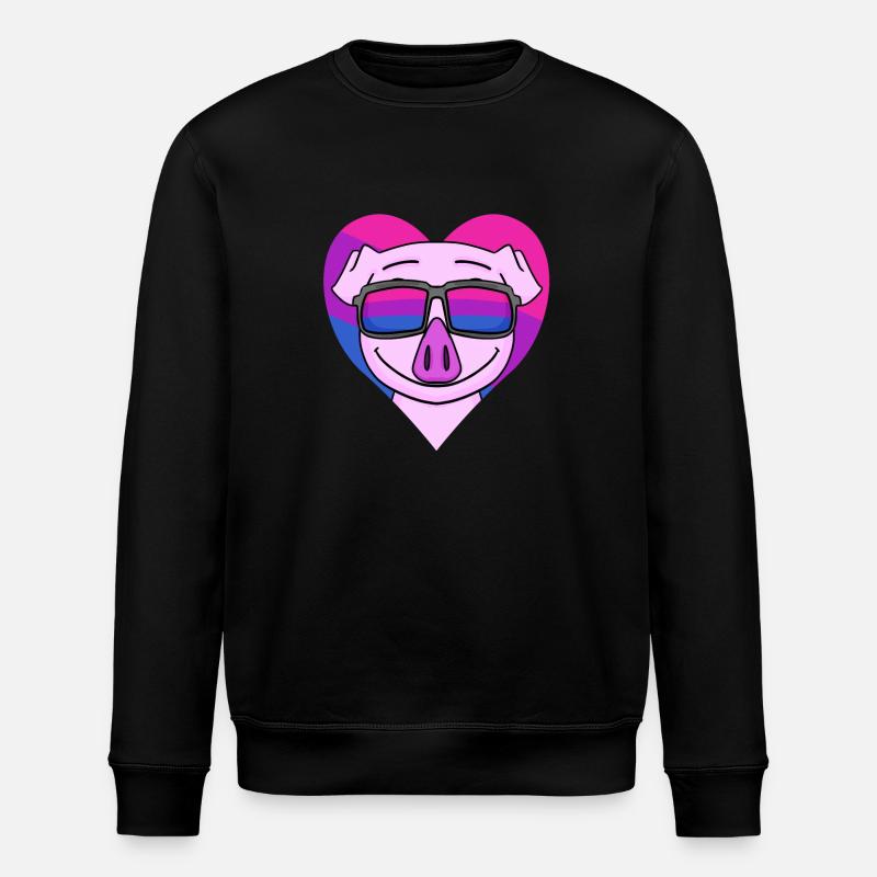 Bisexuell Schwein Geschenk - Stanley/Stella Unisex Bio-Sweatshirt ROLLER - Schwarz