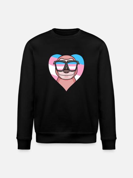 Transgender Transsexual Sloth Gift - Stanley/Stella ROLLER Unisex Organic Sweatshirt - black