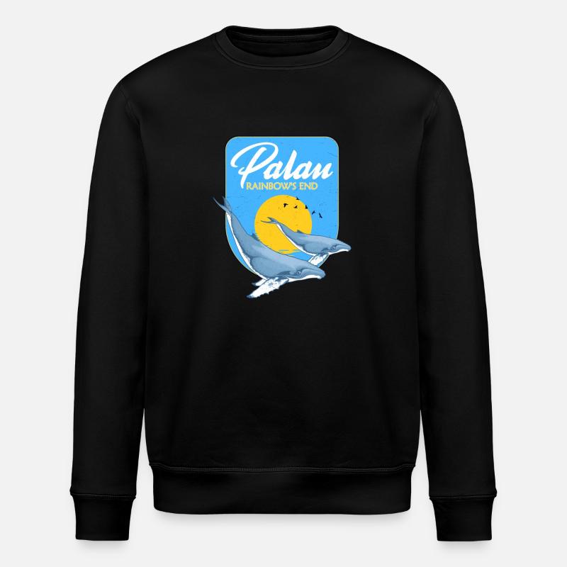 Palau Rainbow's End Buckelwale - Stanley/Stella Unisex Bio-Sweatshirt ROLLER - Schwarz