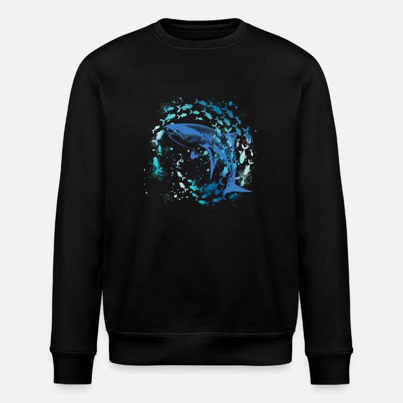 fischschwarm,fische,malerei,graffiti,Hai - Stanley/Stella Unisex Bio-Sweatshirt ROLLER - Schwarz