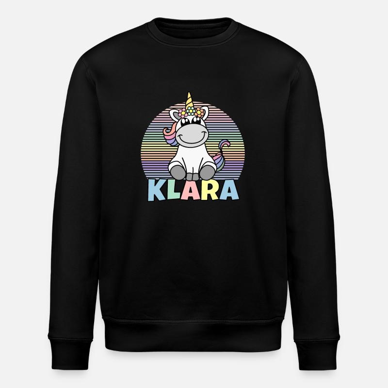 Klara Einhorn Name - Stanley/Stella Unisex Bio-Sweatshirt ROLLER - Schwarz