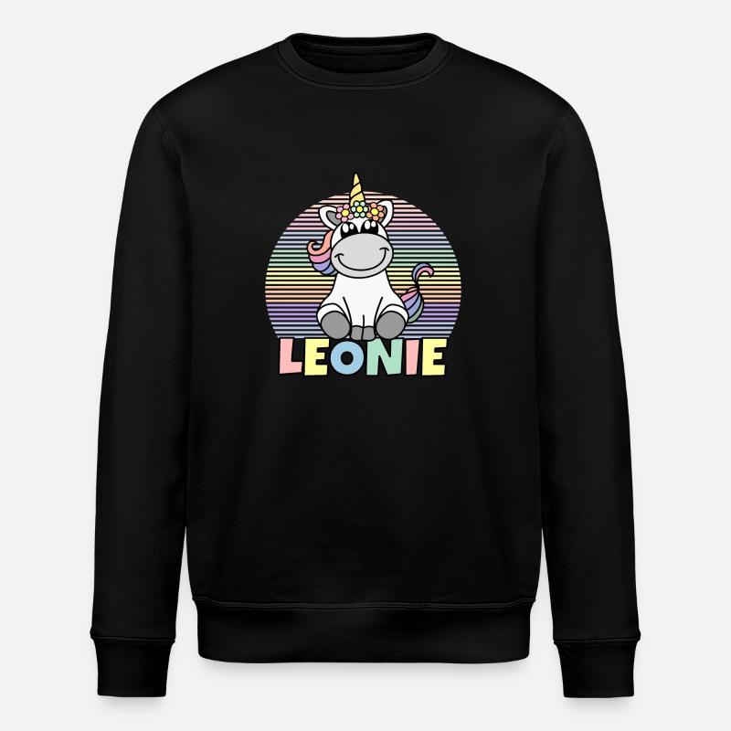 Leonie Einhorn Name - Stanley/Stella Unisex Bio-Sweatshirt ROLLER - Schwarz