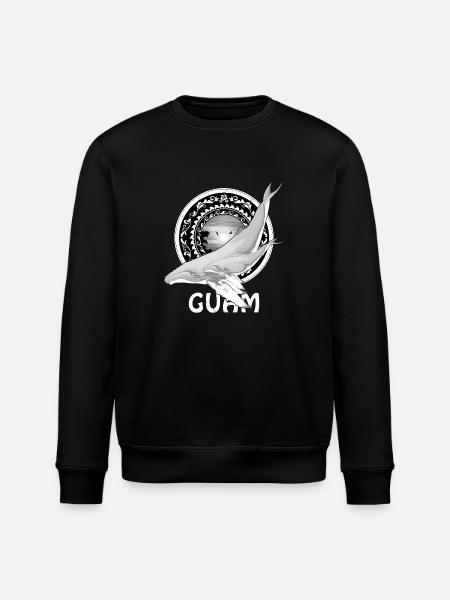 Guam Humpback Whale - Stanley/Stella ROLLER Unisex Organic Sweatshirt - black