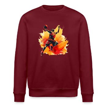 Conception de joueur de basket-ball pour les fans de sport Basketball - Sweat bio ROLLER Stanley/Stella Unisexe - bordeaux - Devant - Nik (191cm)