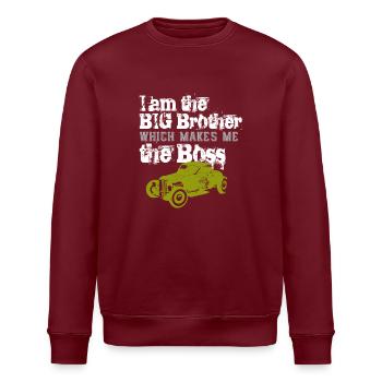 big brother - Stanley/Stella Unisex Bio-Sweatshirt ROLLER - Burgunderrot - Vorne - Nik (191cm)