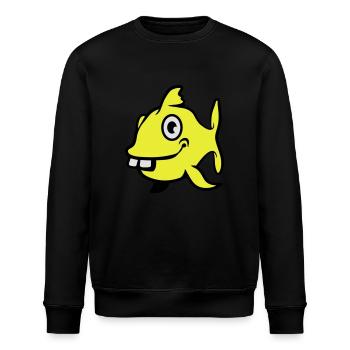 doof lieber Fisch - Stanley/Stella Unisex Bio-Sweatshirt ROLLER - Schwarz - Vorne - Nik (191cm)