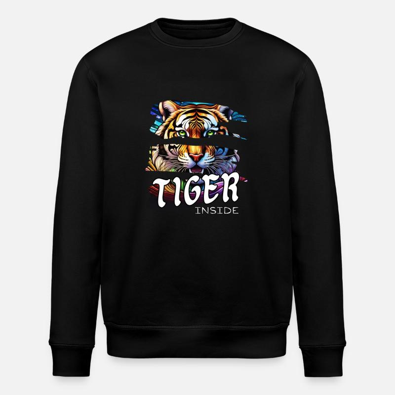 Tiger inside. - Stanley/Stella ROLLER Unisex Organic Sweatshirt - black