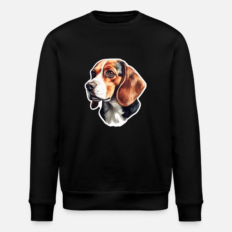 Beagle Head Side View - Stanley/Stella ROLLER Unisex Organic Sweatshirt - black