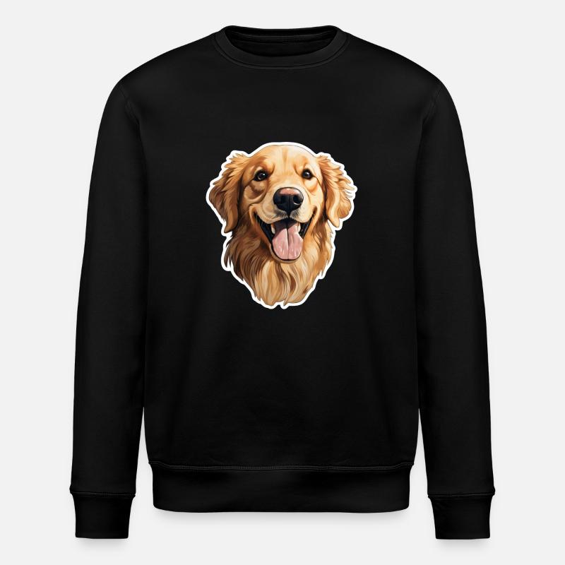 Golden Retriever Kopf - Stanley/Stella Unisex Bio-Sweatshirt ROLLER - Schwarz