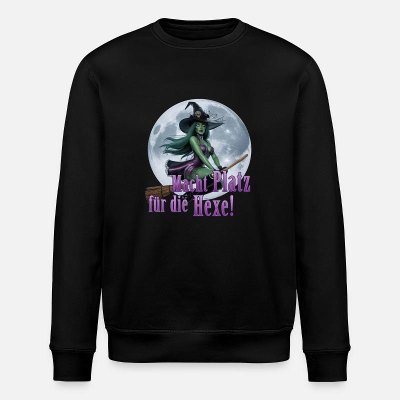 Hexe und Vollmond 03 - Stanley/Stella Unisex Bio-Sweatshirt ROLLER - Schwarz