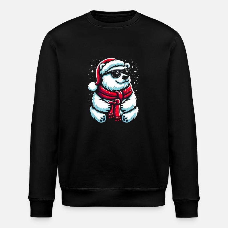 Weihnachten Cooler Eisbär - Stanley/Stella Unisex Bio-Sweatshirt ROLLER - Schwarz