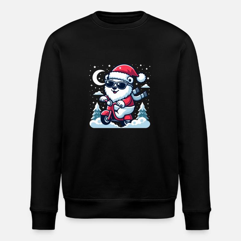 Christmas Fun Polar Bear - Stanley/Stella ROLLER Unisex Organic Sweatshirt - black