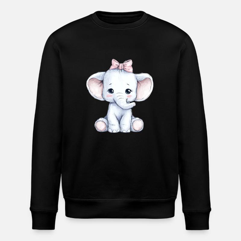 Mignon bébé éléphant - Sweat bio ROLLER Stanley/Stella Unisexe - noir