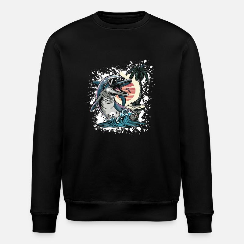Delfin Sommer Urlaub - Stanley/Stella Unisex Bio-Sweatshirt ROLLER - Schwarz