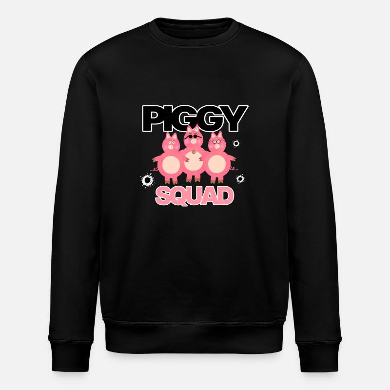 Trois cochons roses - Sweat bio ROLLER Stanley/Stella Unisexe - noir
