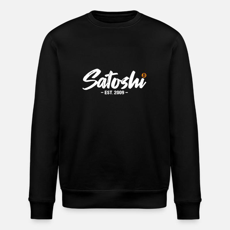 Satoshi est 2009 Bitcoin - Stanley/Stella ROLLER Unisex Organic Sweatshirt - black