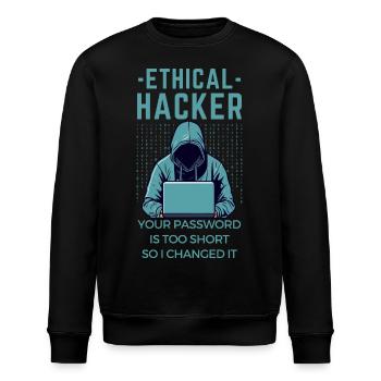 Hacker Cybersecurity IT Cybersicherheit - Stanley/Stella Unisex Bio-Sweatshirt ROLLER - Schwarz - Vorne - Nik (191cm)