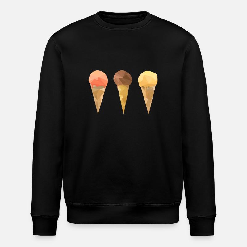 Low Poly Icecream - Sweat bio ROLLER Stanley/Stella Unisexe - noir