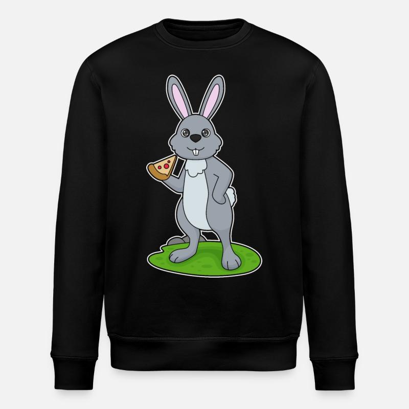 Rabbit Pizzeria Pizza - Stanley/Stella ROLLER Unisex Organic Sweatshirt - black