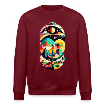 Cosmic Landscape 01 - Stanley/Stella Unisex Bio-Sweatshirt ROLLER - Burgunderrot - Vorne - Nik (191cm)