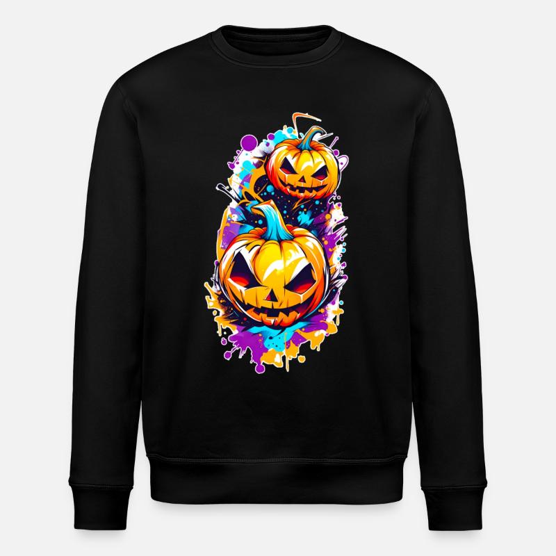 Jack o Lantern 01 - Stanley/Stella ROLLER Unisex Organic Sweatshirt - black