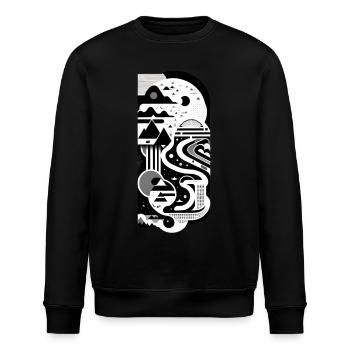 The Mountains 04 - Stanley/Stella Unisex Bio-Sweatshirt ROLLER - Schwarz - Vorne - Nik (191cm)