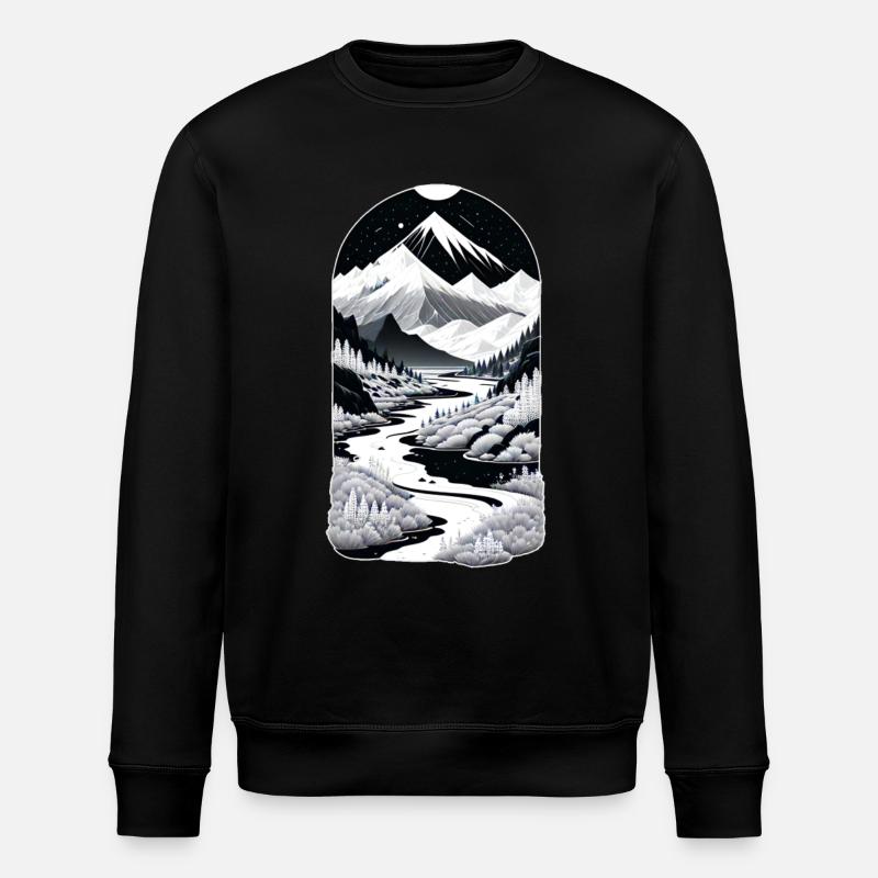 The Mountains 05 - Stanley/Stella Unisex Bio-Sweatshirt ROLLER - Schwarz