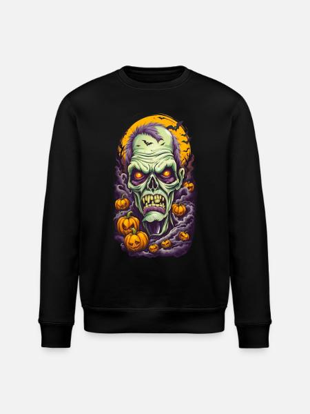 Halloween Zombie - Stanley/Stella ROLLER Unisex Organic Sweatshirt - black