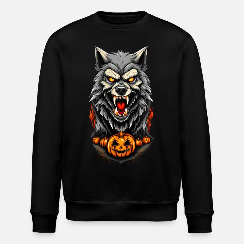 Halloween Wolf - Stanley/Stella Unisex Bio-Sweatshirt ROLLER - Schwarz