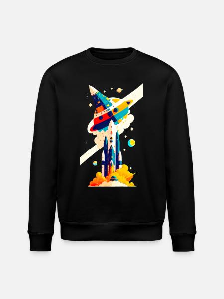 Vue de l’espace / Fusée 02 - Sweat bio ROLLER Stanley/Stella Unisexe - noir