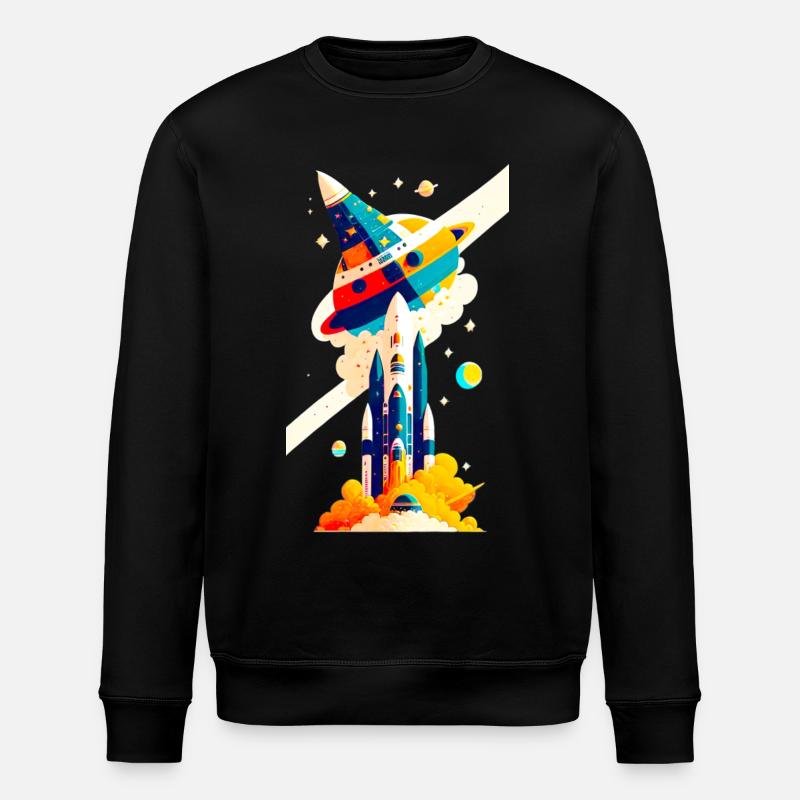 Space View / Rocket 02 - Stanley/Stella ROLLER Unisex Organic Sweatshirt - black