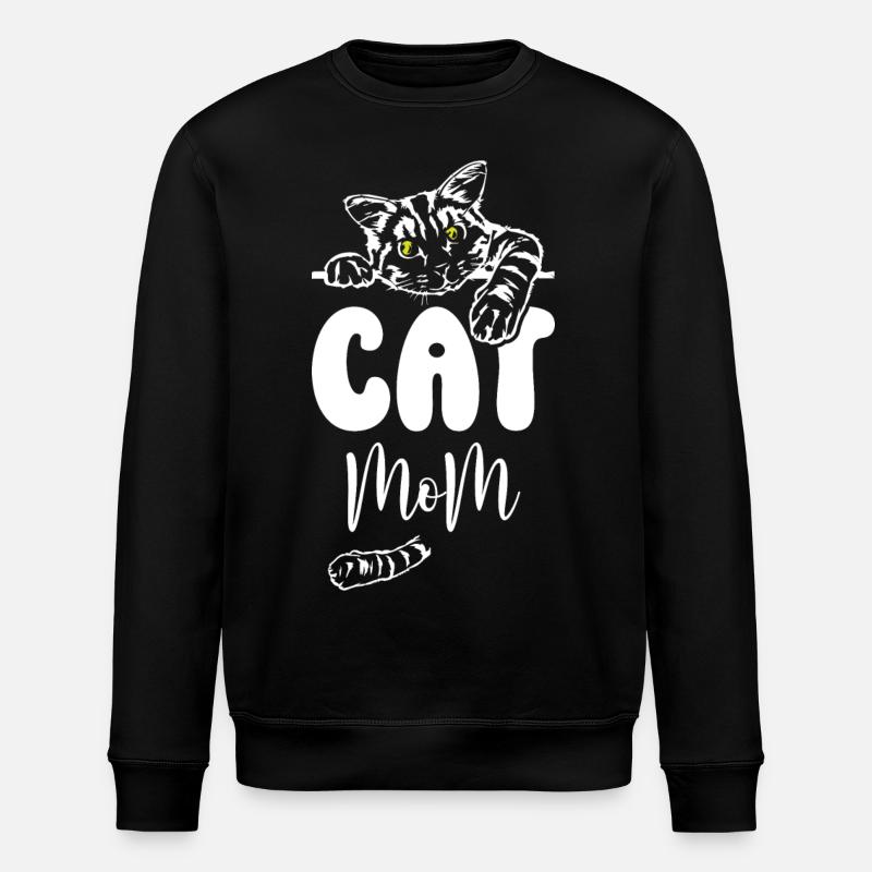 Cat Mom - Stanley/Stella ROLLER Unisex Organic Sweatshirt - black