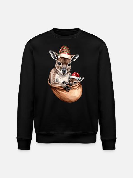 Christmas kangaroos - Stanley/Stella ROLLER Unisex Organic Sweatshirt - black
