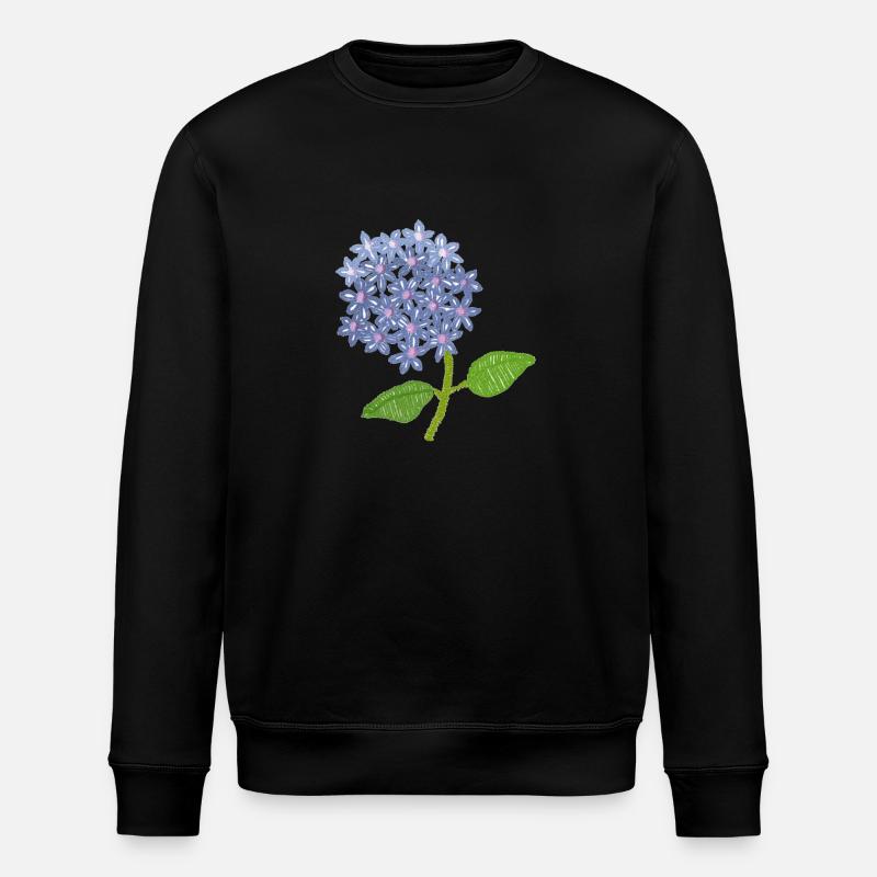 embroidered hydrangea - Stanley/Stella ROLLER Unisex Organic Sweatshirt - black
