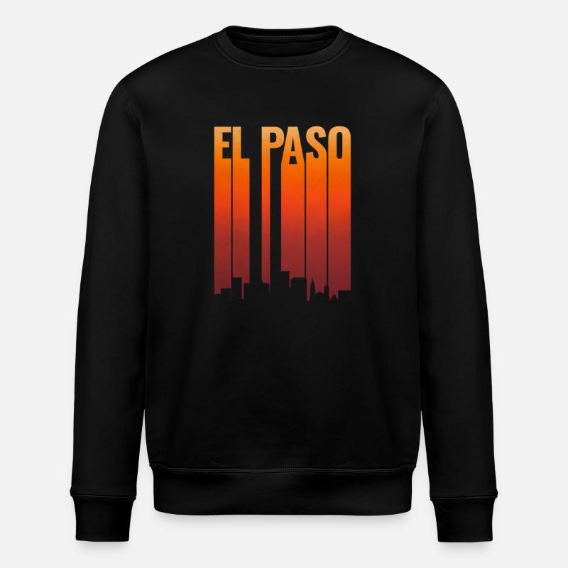 El Paso Skyline Sonnenuntergang - Stanley/Stella Unisex Bio-Sweatshirt ROLLER - Schwarz