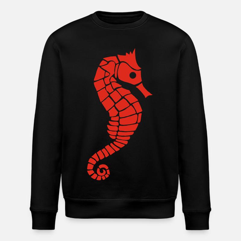 Rotes Seepferdchen - Stanley/Stella Unisex Bio-Sweatshirt ROLLER - Schwarz