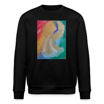 Regenbogenengel - Engel des Einklangs - Engelbild - Stanley/Stella Unisex Bio-Sweatshirt ROLLER - Schwarz - Vorne - Nik (191cm)