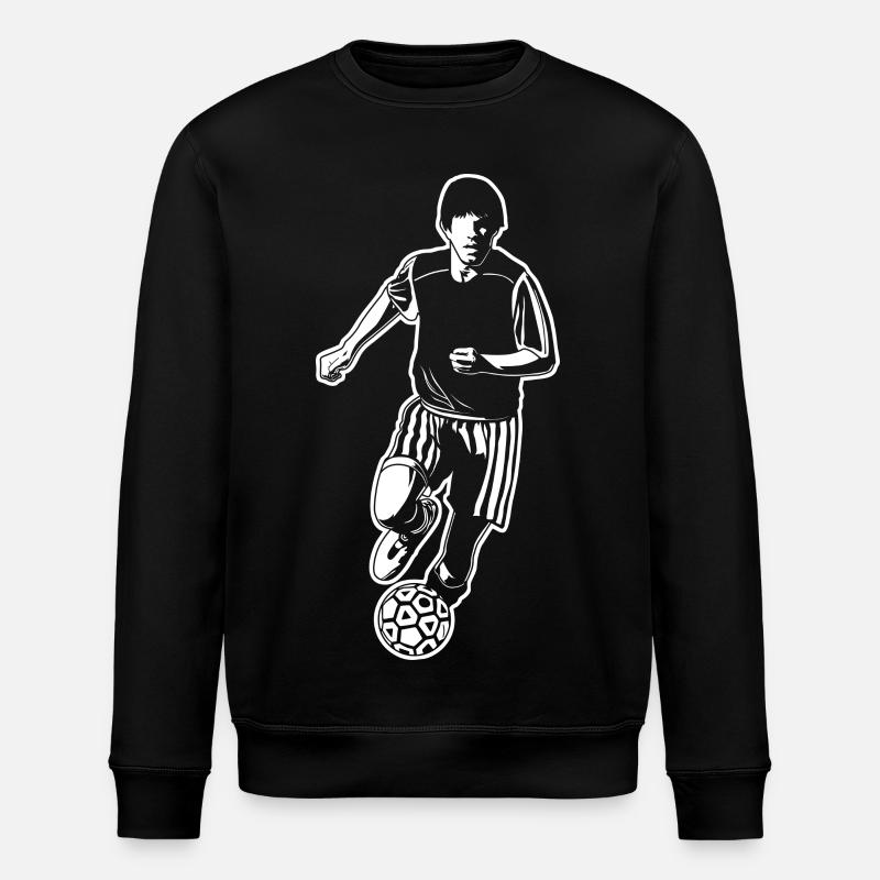Soccer Player Drawing - Stanley/Stella ROLLER Unisex Organic Sweatshirt - black