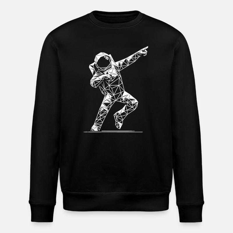 Geometric Astronaut Silhouette - Stanley/Stella ROLLER Unisex Organic Sweatshirt - black